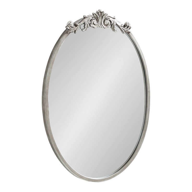 Arendahl Baroque-Inspired Ornate Silver Oval Wall Mirror