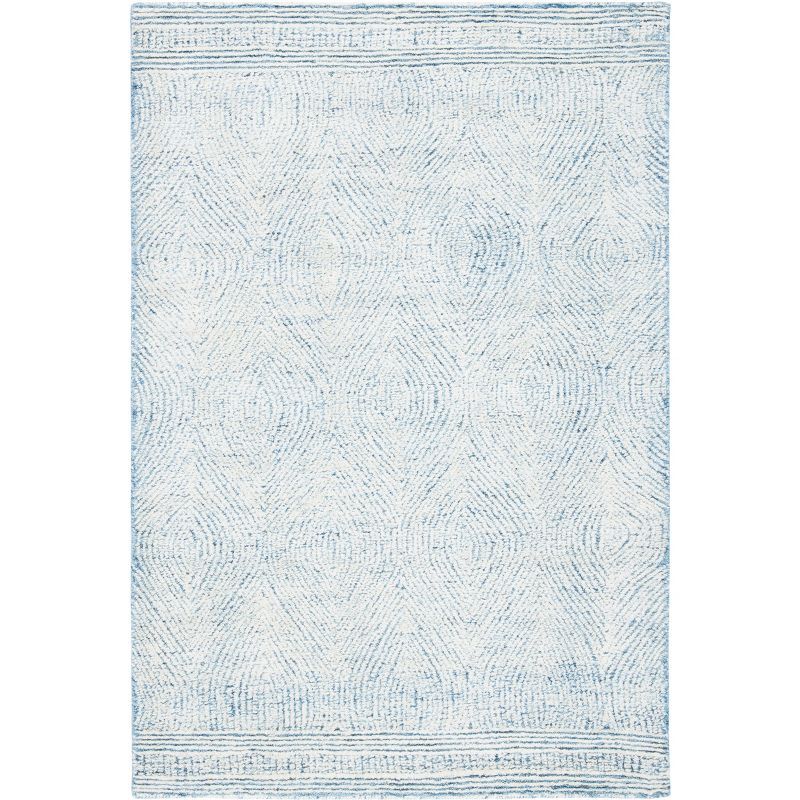 SAFAVIEH Abstract Caelestinus Geometric Wool Area Rug, Ivory/Blue, 2' x 3'