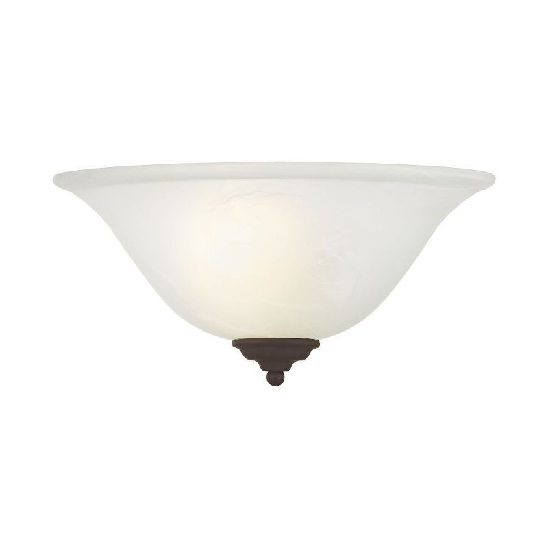 Classic Coronado Dimmable Bronze Sconce with White Alabaster Glass