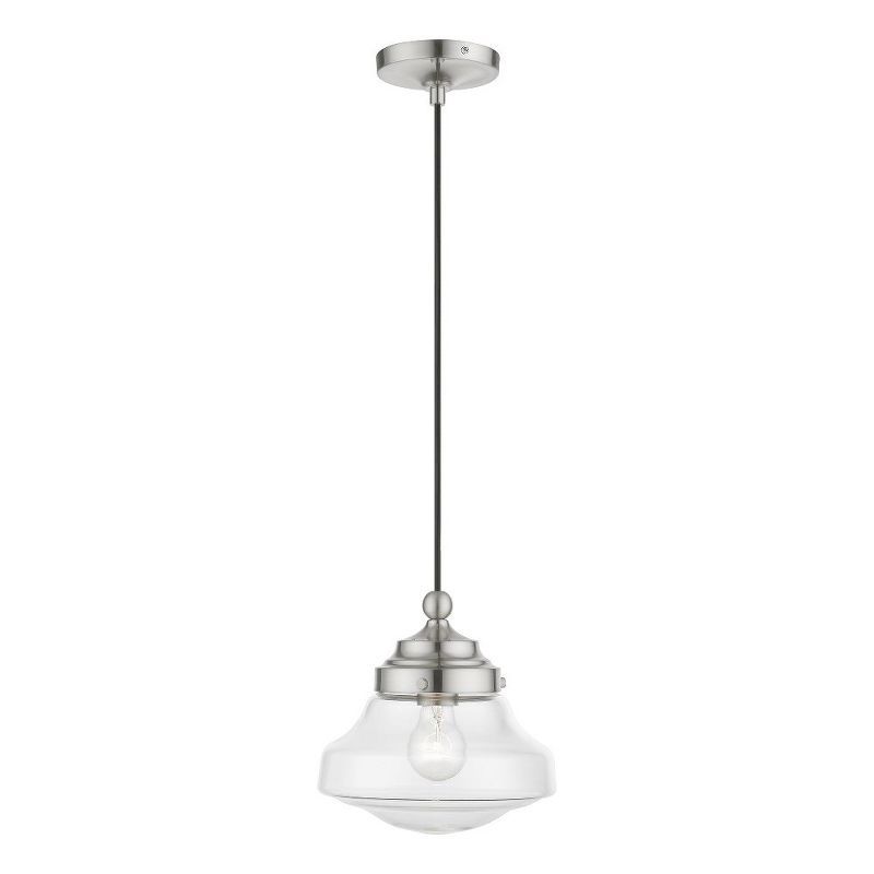 Avondale Brushed Nickel Mini Pendant with Clear Glass Shade