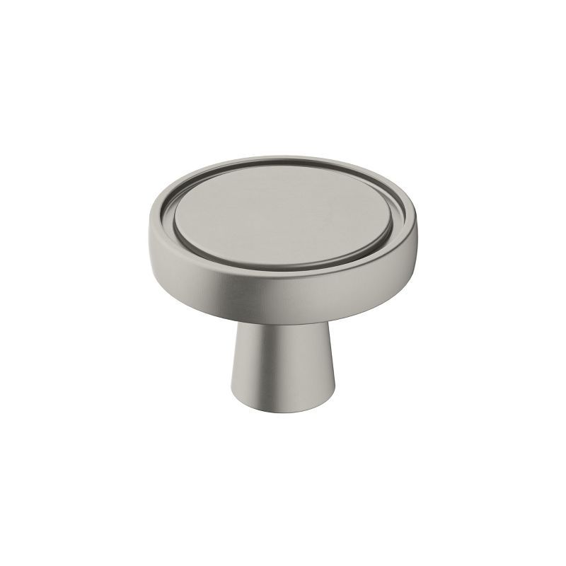 Brushed Nickel Round Modern Cabinet Knob with Mounting Hardware