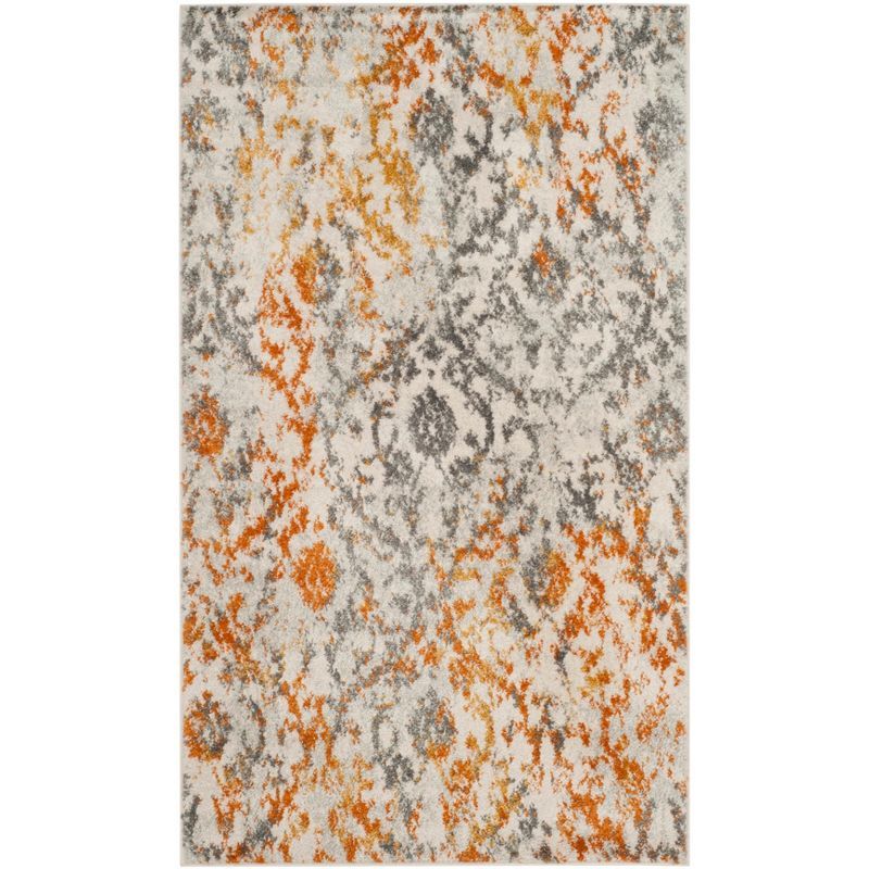 Gray Synthetic Easy-Care Stain-Resistant Area Rug 2'3" x 4'