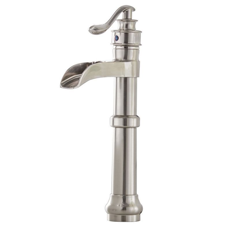 Brushed Nickel Single-Handle Waterfall Vessel Bathroom Faucet