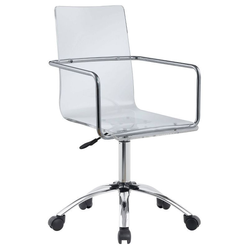 Clear Acrylic and Chrome Adjustable Office Chair