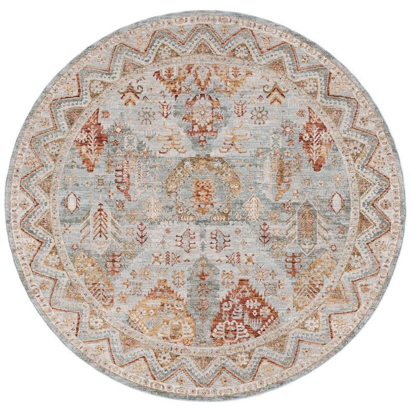 Hamilton Blue and Gold Round Medallion Wool Rug