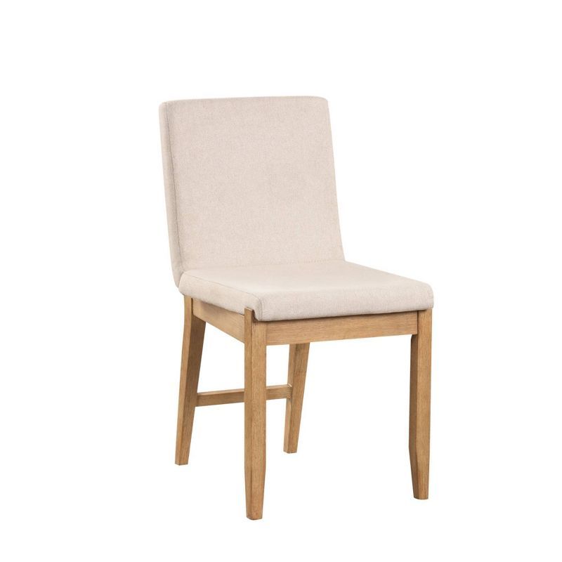 Gracie Flax-Brushed Light Brown Upholstered Wood Dining Chair