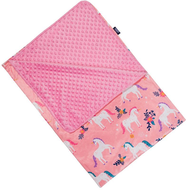 Pink Magical Unicorns Plush Throw Blanket for Girls