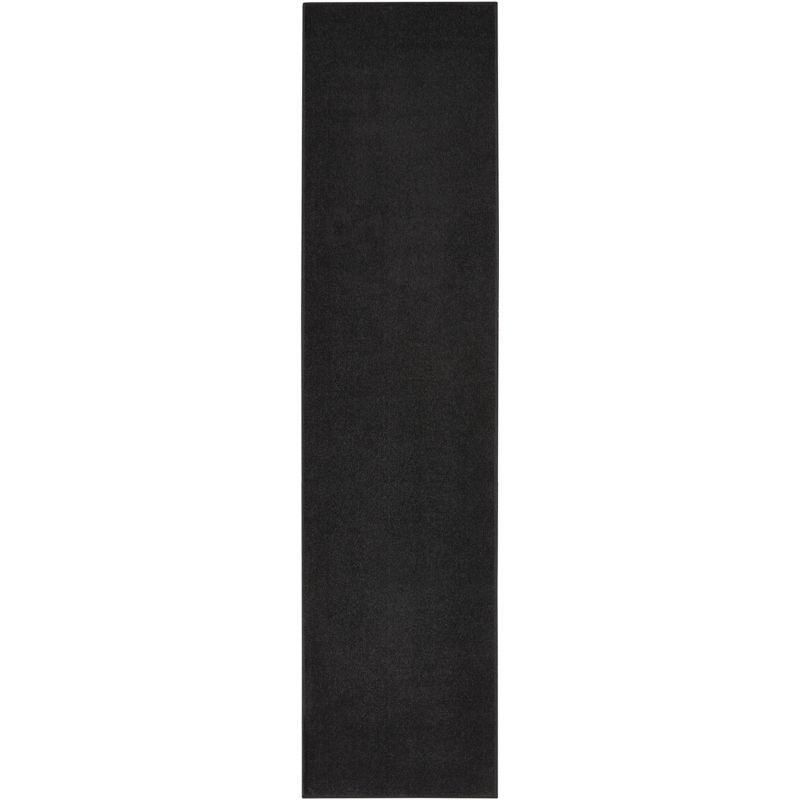 Essential Elegance 2'2" x 12' Black Flat Woven Outdoor Rug