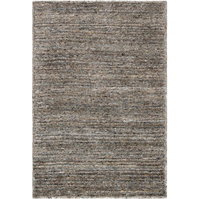 Gray 4' x 6' Handmade Tufted Wool Rectangular Rug