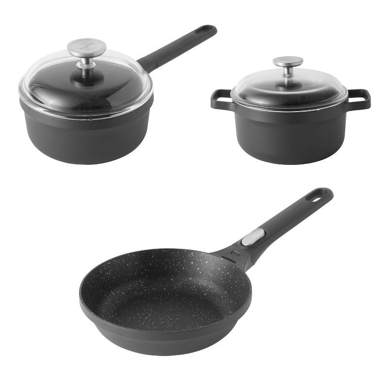 BergHOFF 5-Piece Black Aluminum Non-Stick Cookware Set