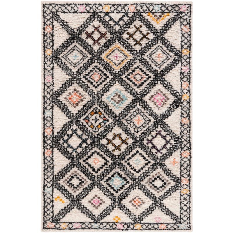Hand-Knotted Gray Wool Shag Area Rug - 5' x 8'
