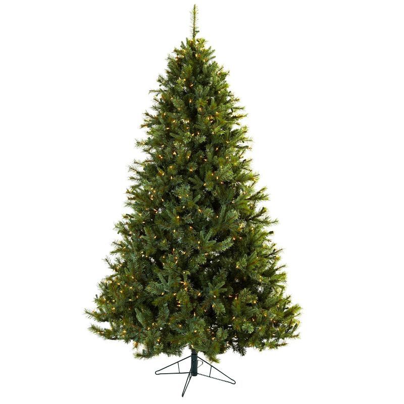 7.5' Green Pine Artificial Christmas Tree with Clear Lights