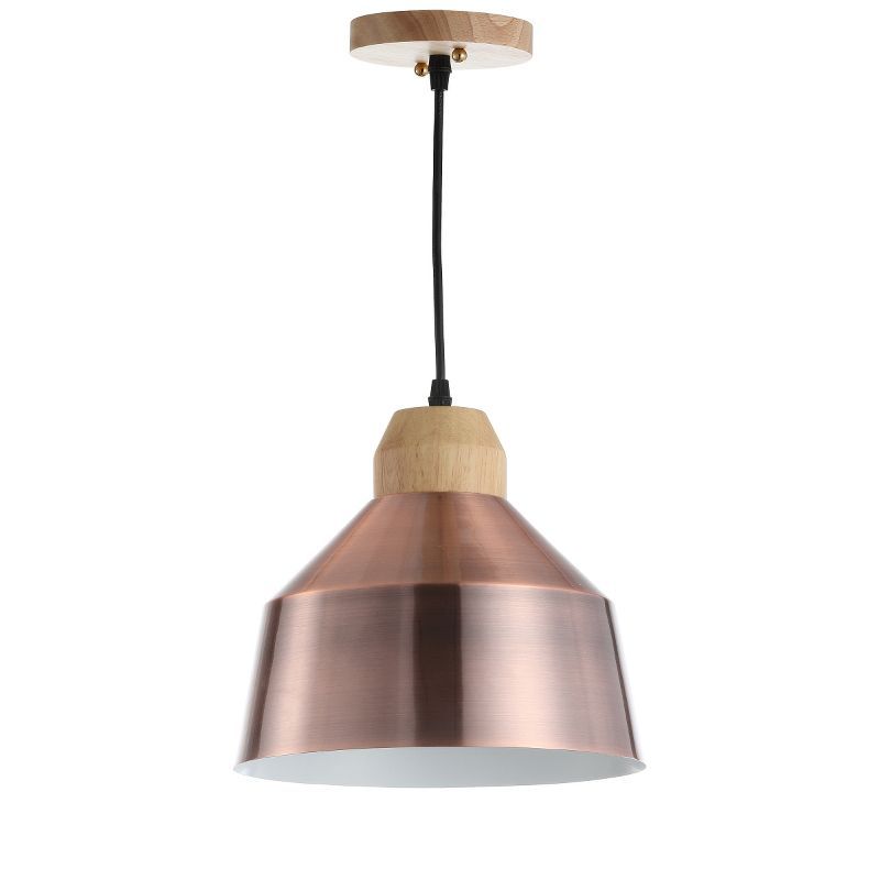 Adjustable Contemporary Copper Pendant with Light Brown Accents