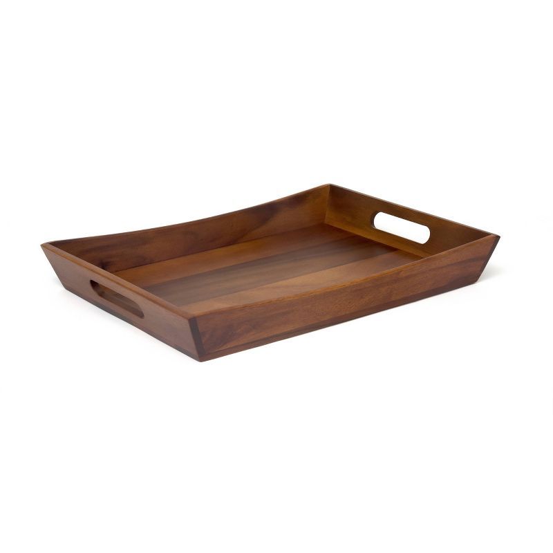 Acacia Wood Curved Serving Tray with Handles