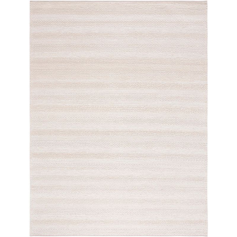 Ivory Hand-Knotted Wool 8' x 10' Area Rug