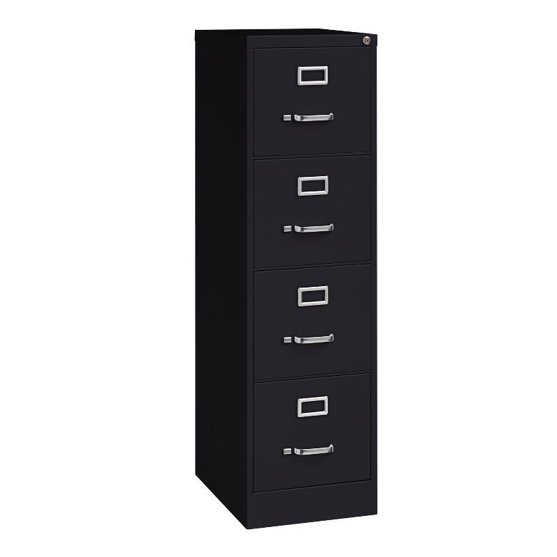 Black 52" 4-Drawer Lockable Vertical File Cabinet