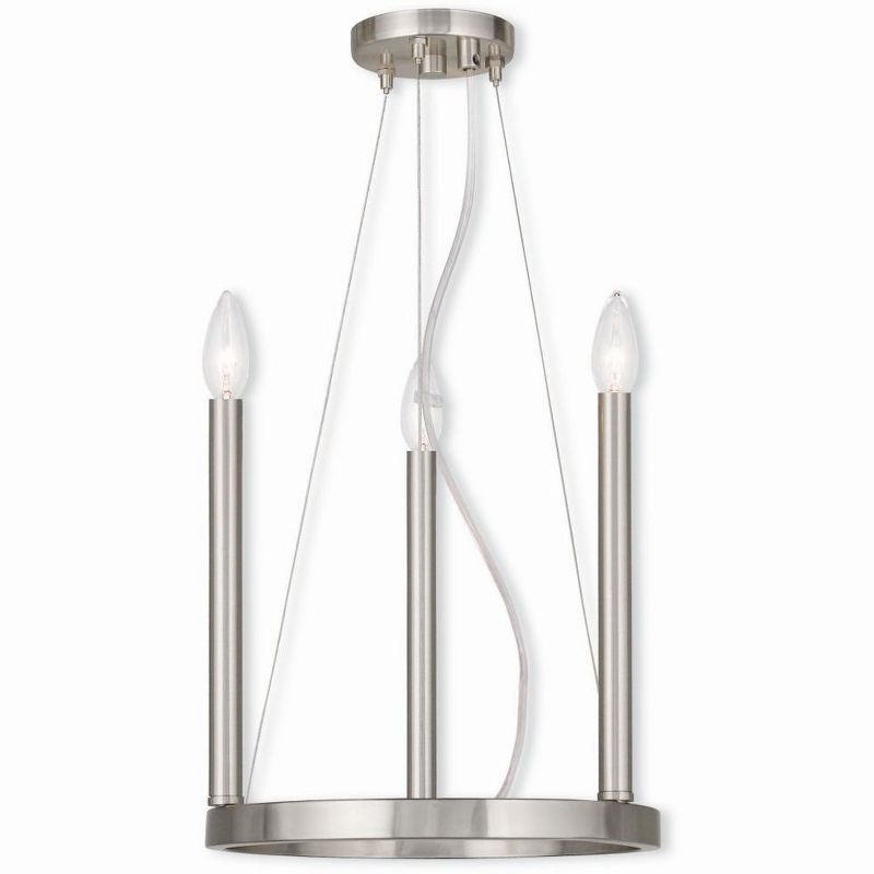 Brushed Nickel Mini 3-Light Candle Chandelier