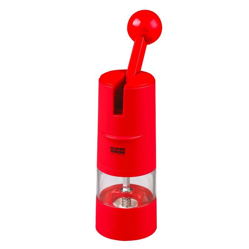 Red Plastic Ratchet Spice Grinder with Ceramic Mechanism