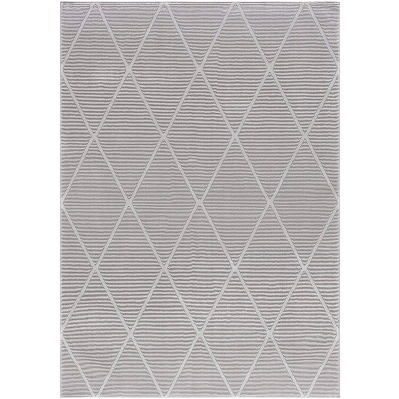 Elegant Gray Hand-Knotted 31" Rectangular Easy-Care Area Rug