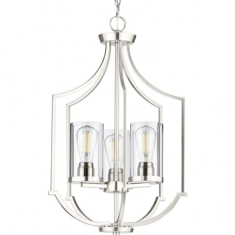 Lassiter 3-Light Brushed Nickel Pendant with Clear Glass Shades