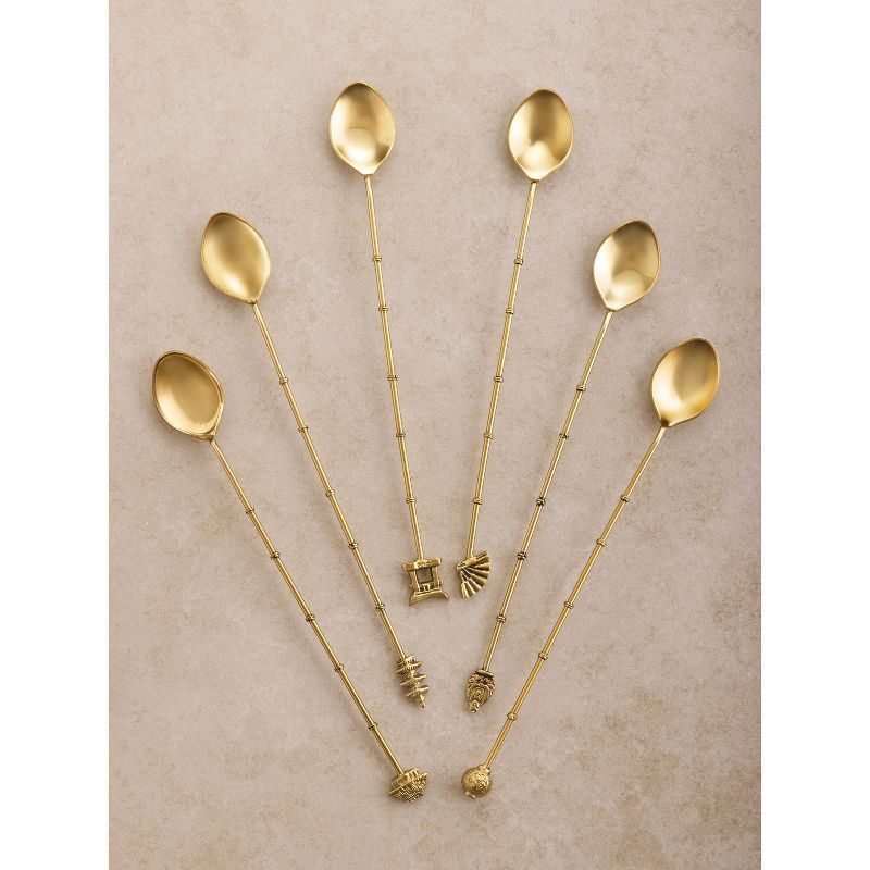 Matte Gold Stainless Steel Cocktail Stirrers, Set of 6