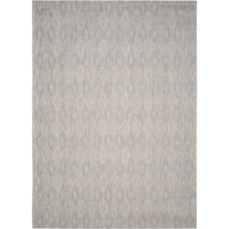 Reversible Gray Synthetic 8' x 10' Rectangular Area Rug