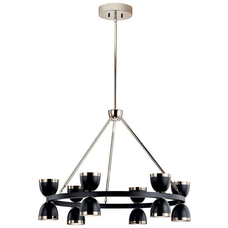 Modern Black Frosted Acrylic 12-Light Outdoor Chandelier