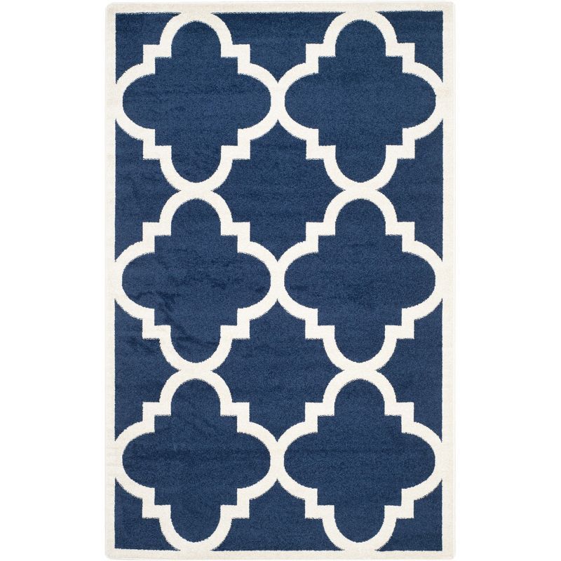 Amherst Easy-Care Gray Geometric Synthetic 5' x 8' Area Rug