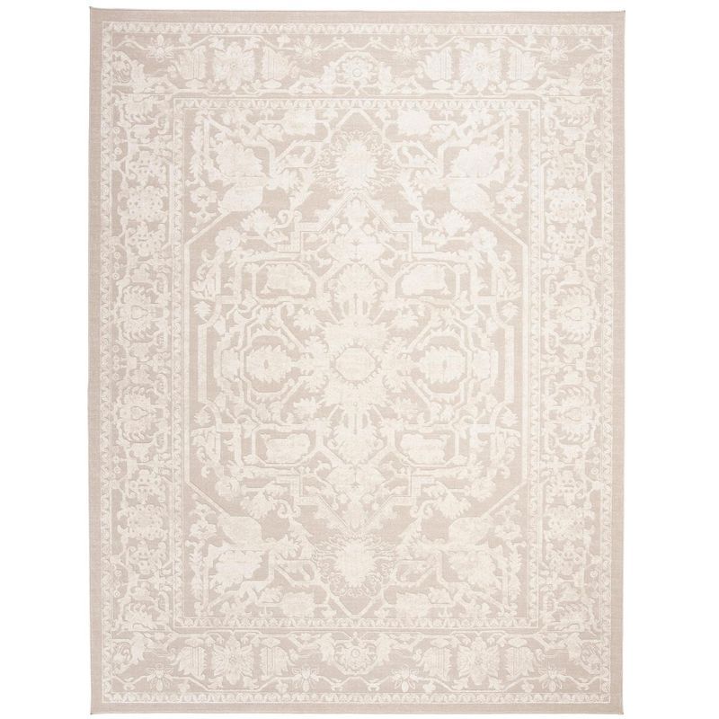 Cream/Ivory Floral Synthetic 8' x 10' Area Rug