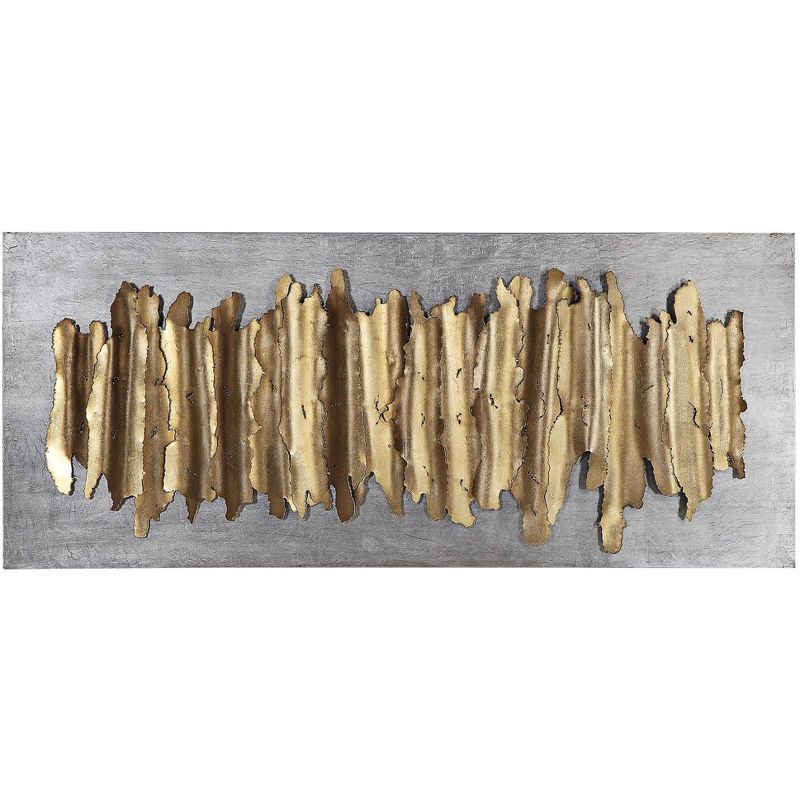Lev 55" Gold and Silver Iron Wall Sculpture