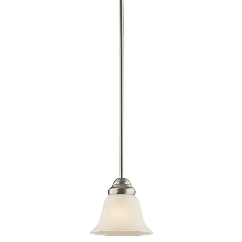 Wynberg Mini 6" Transitional Brushed Nickel & Glass Pendant Light