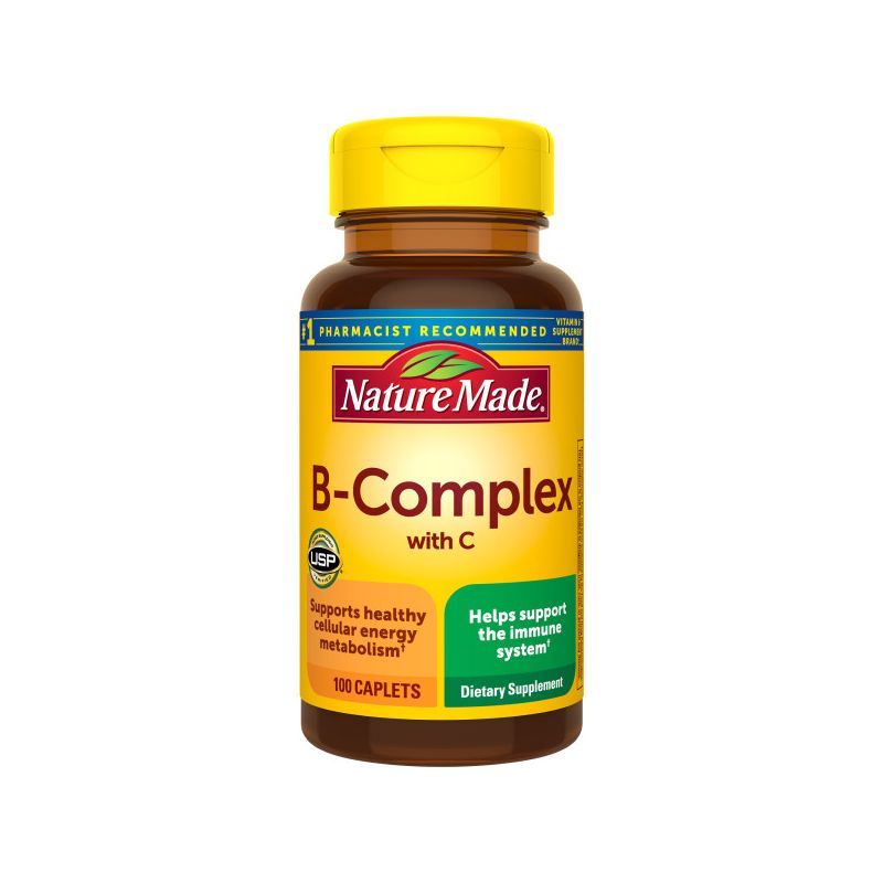 Nature Made B Complex with Vitamin C, Gluten-Free Caplets, 100 Count