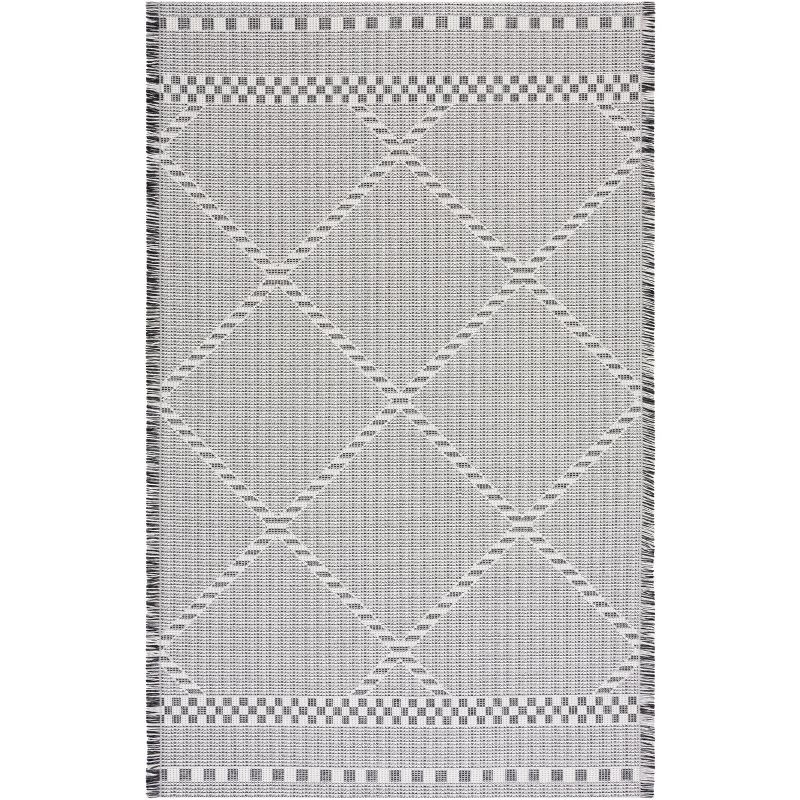 Augustine Black Synthetic Flat Woven 5' x 7' Area Rug