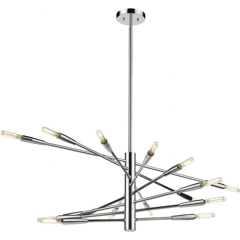 Ascension Chrome Finish Adjustable 16-Light Linear Chandelier