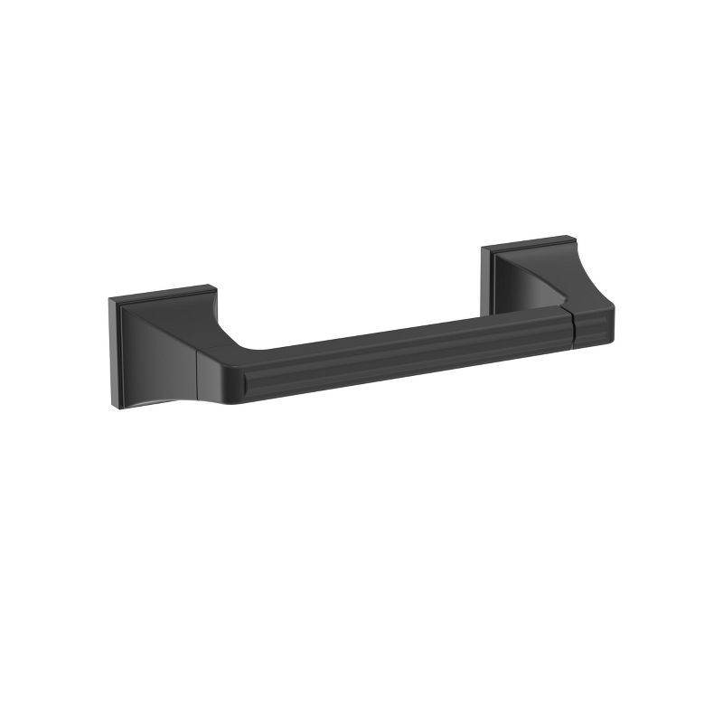 Matte Black Pivoting Double Post Toilet Paper Holder