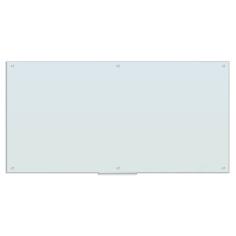 70" x 35" White Frosted Glass Frameless Dry Erase Board