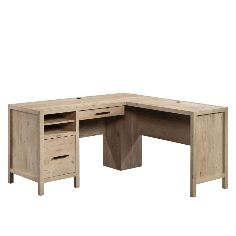 Prime Oak L-Shaped Desk with Drawers and Filing Cabinet