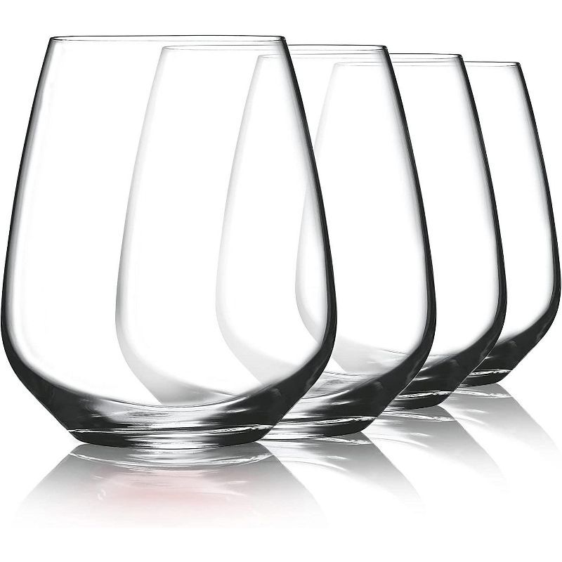 Luigi Bormioli Crescendo 23 oz Crystal Stemless Wine Glasses, Set of 4