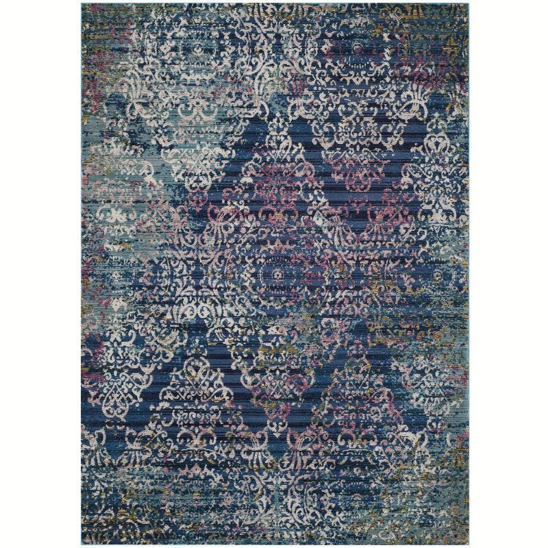 Aria Contemporary Blue Rectangular Easy-Care Area Rug