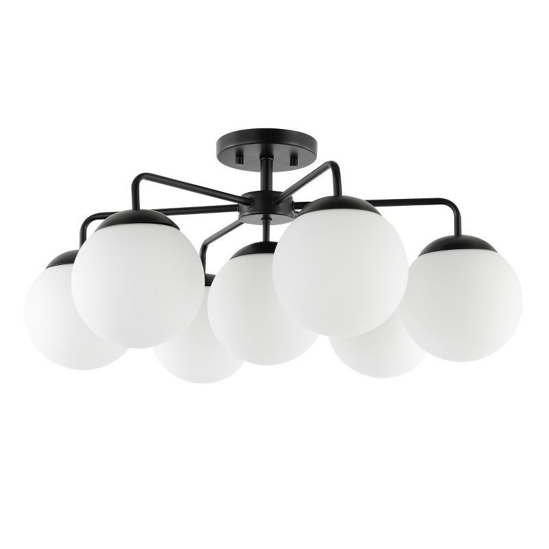 Camdyn Black Glass and Brass Globe LED Flush Mount