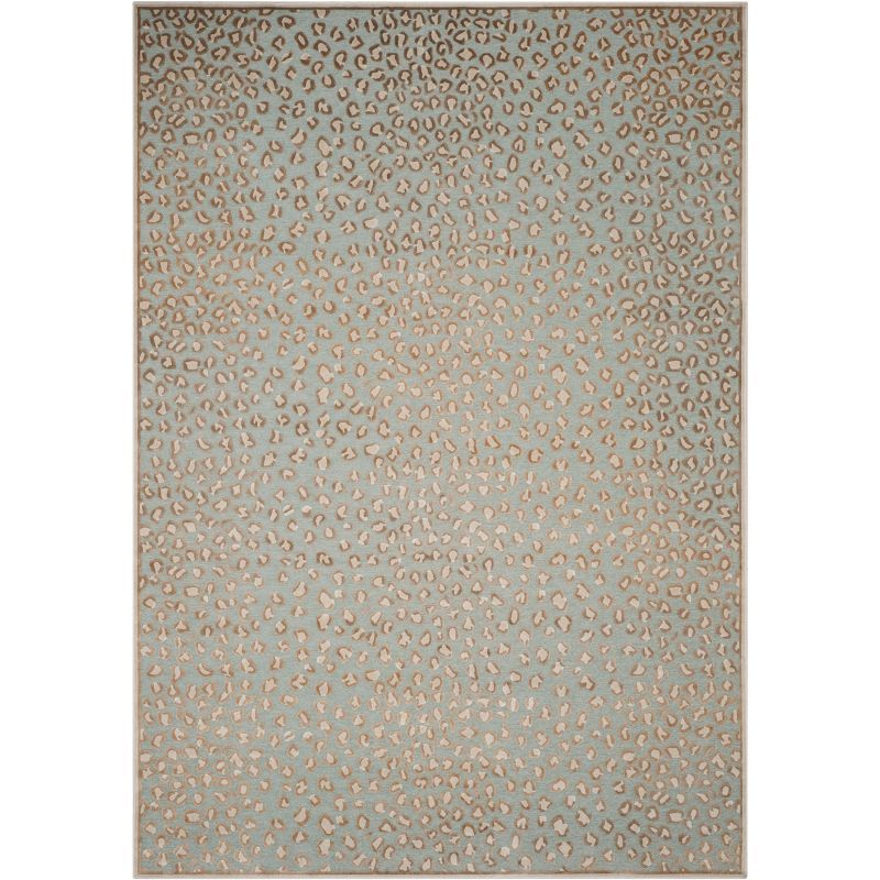 Stone Aqua Elegance 8' x 10' Wool-Viscose Blend Area Rug