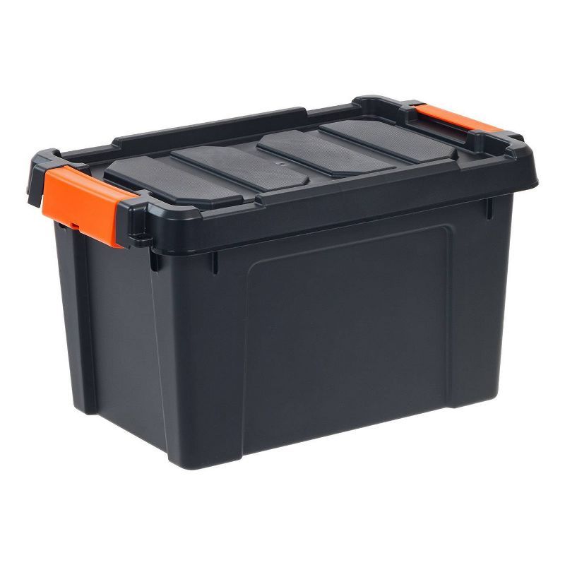 Rugged Black 20 Qt. Heavy-Duty Stackable Storage Bin for Kids