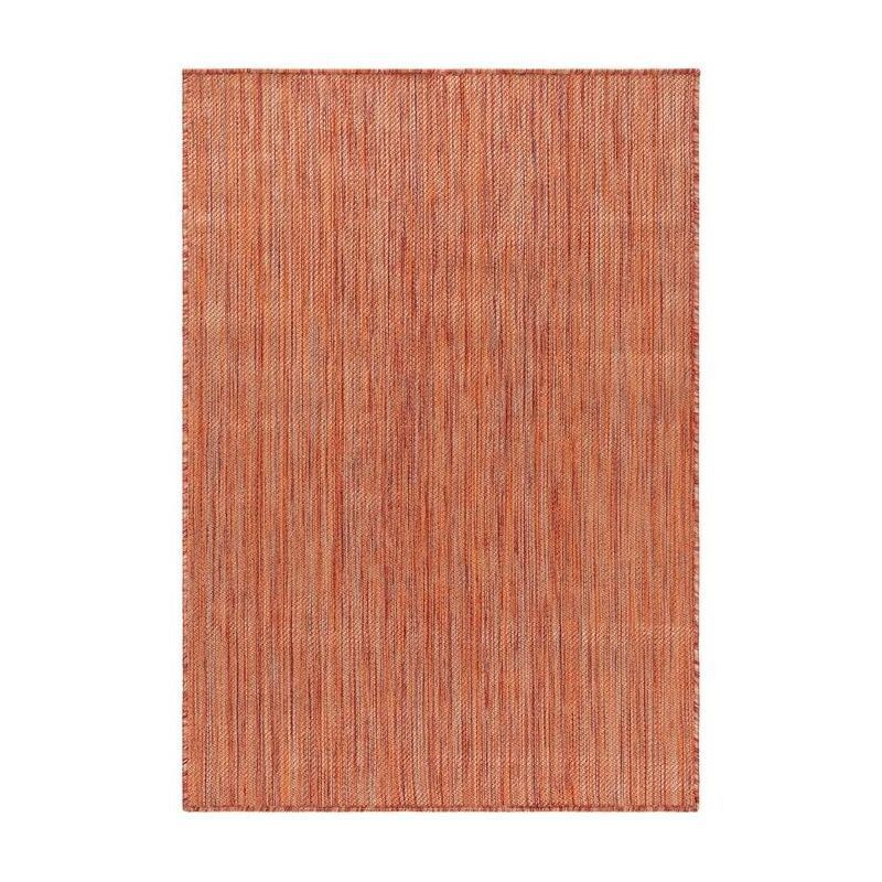 Rust Geometric Synthetic Easy Care 4' x 6' Rectangular Rug