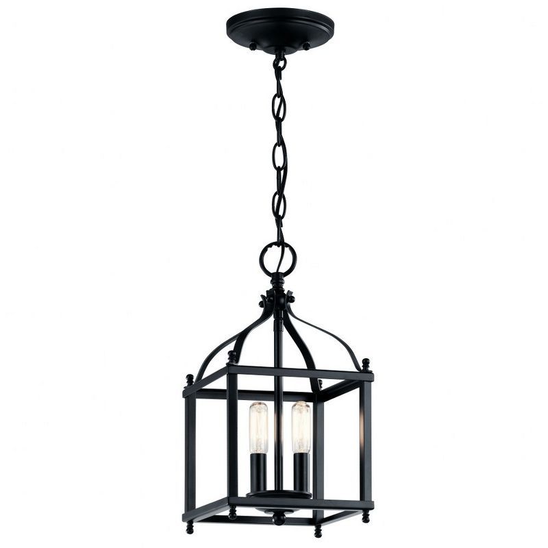 Larkin Black Glass and Bronze Mini Pendant Light