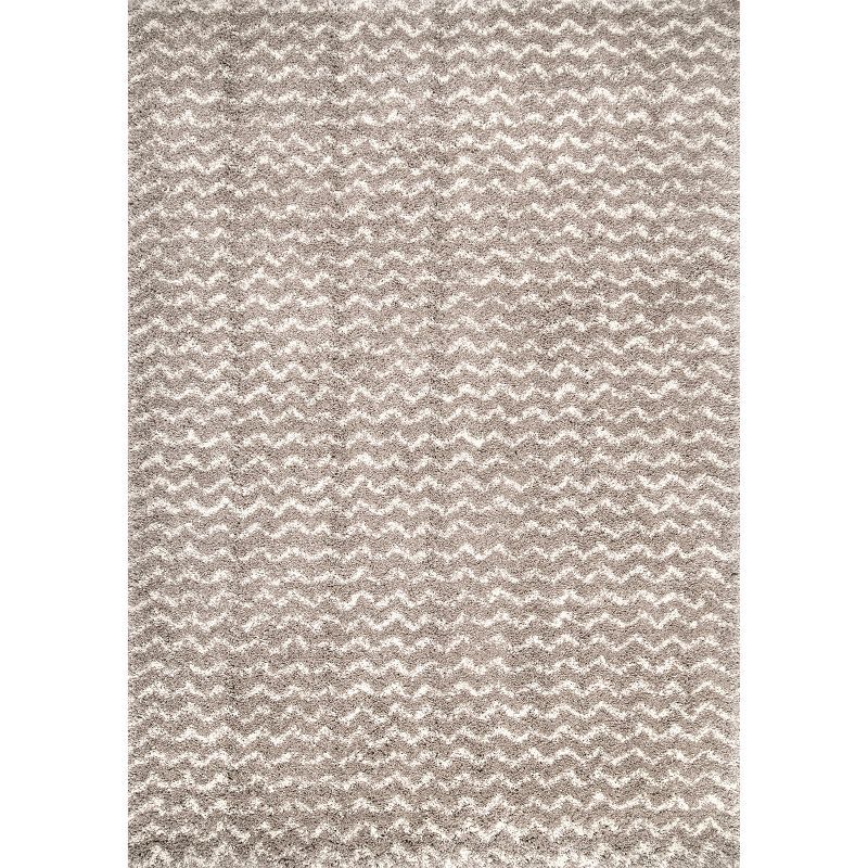 Dimora Cream Handmade Shaggy Chevron 7' x 9' Area Rug