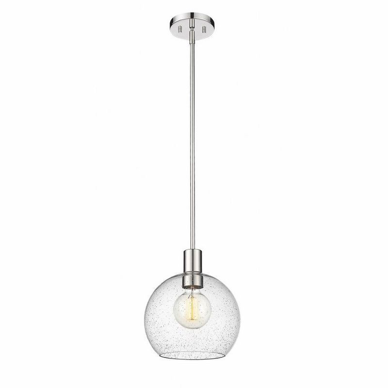 Mid-Century Modern Polished Nickel Globe Pendant Light