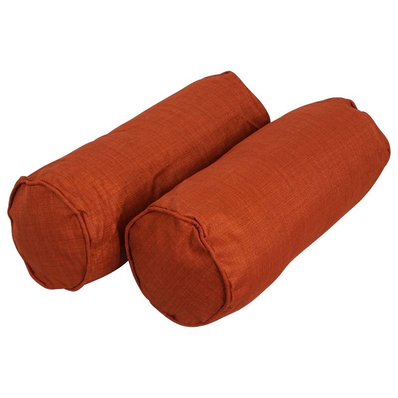 Cinnamon Double-Corded 20" x 8" Outdoor Bolster Pillows Set