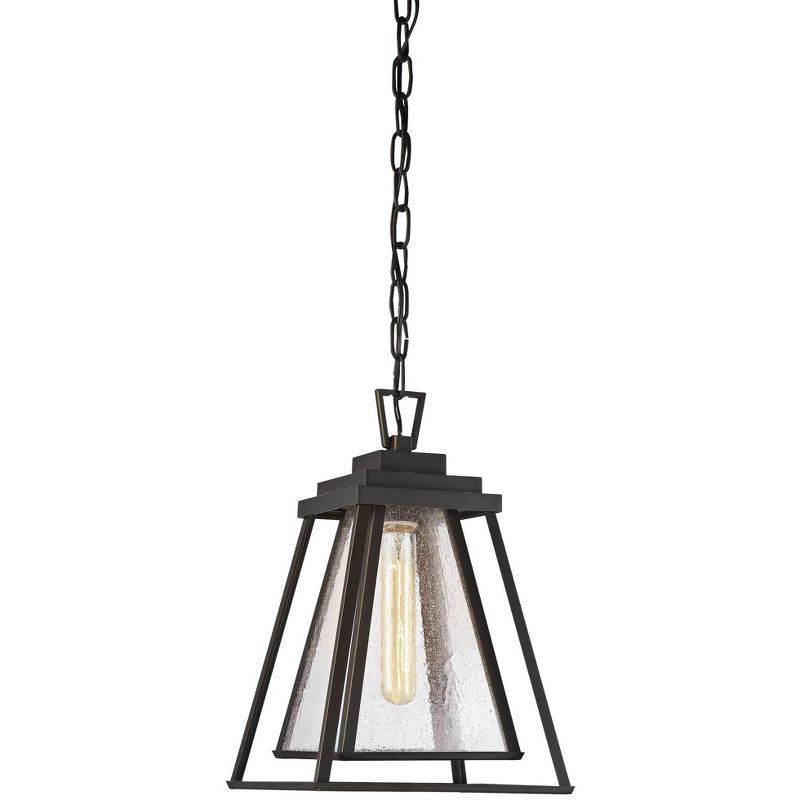 Dakota Bronze Mini Pendant Light with Clear Seeded Glass