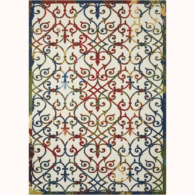 Lush Garden Floral Multicolor Synthetic 7'9" x 10'10" Area Rug