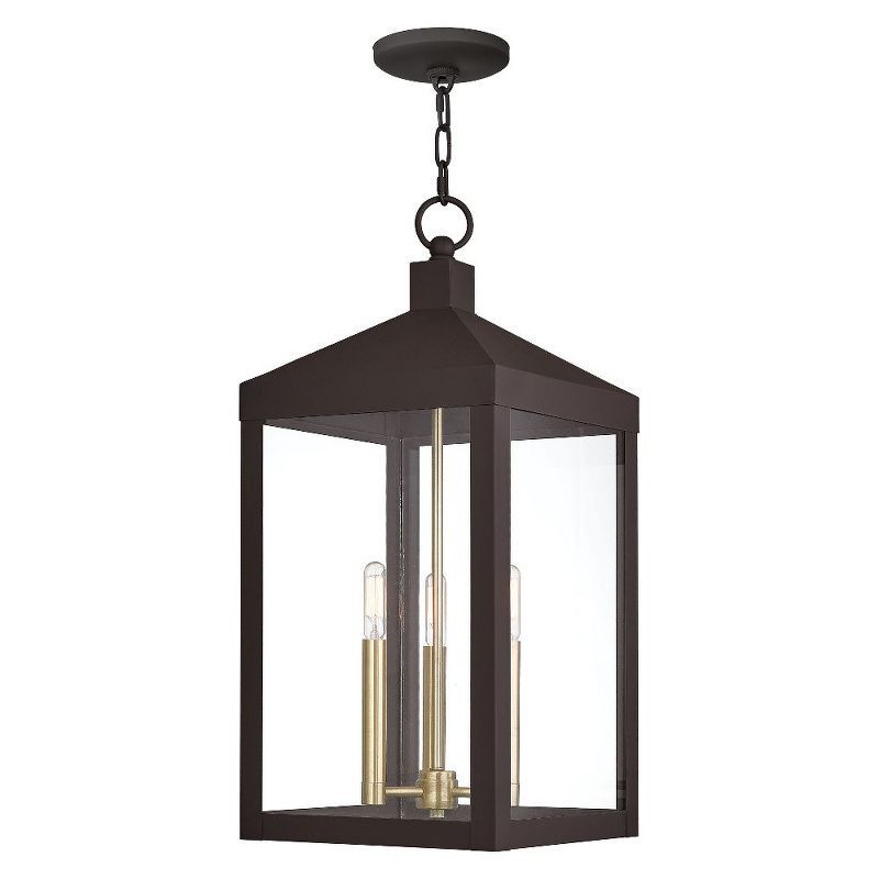 Nyack Bronze 3-Light Outdoor Pendant Lantern